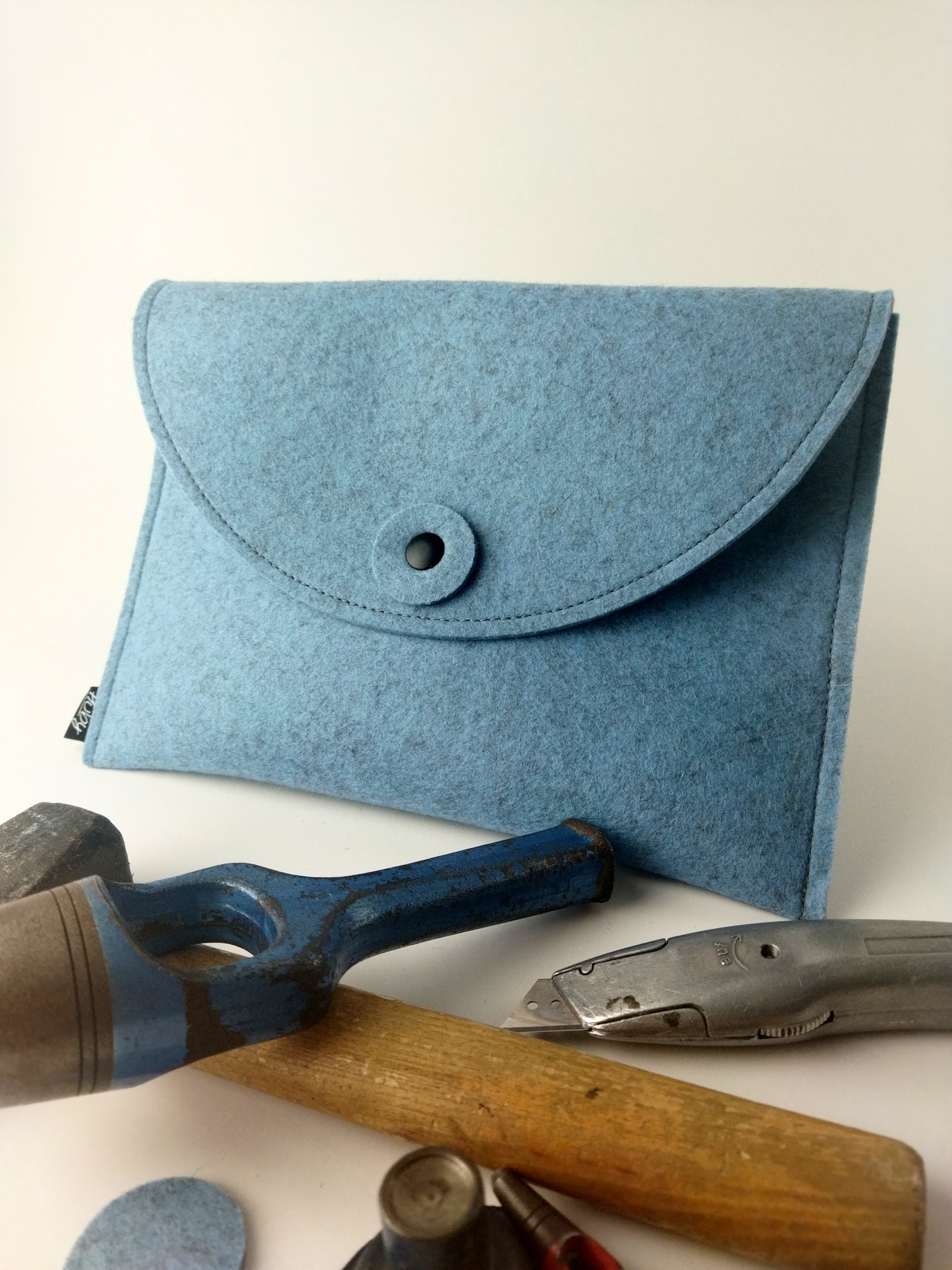 Schicke Laptoptasche aus Filz - Cyan