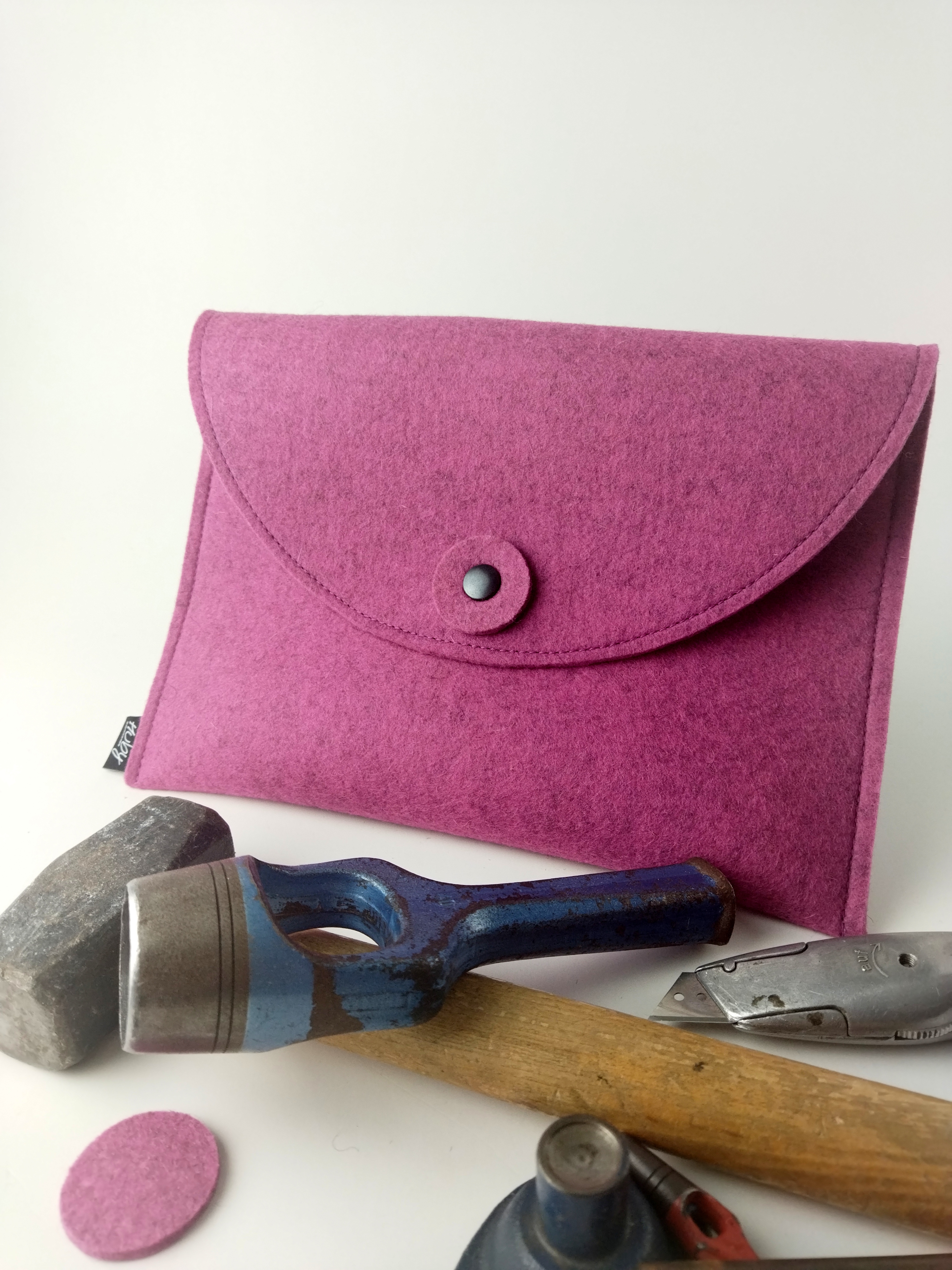 Schicke Laptoptasche aus Filz - Magenta